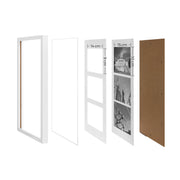 White Triple Photo Frame with Glass Front for Wall or Tabletop Display by Songmics