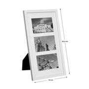 White Triple Photo Frame with Glass Front for Wall or Tabletop Display by Songmics