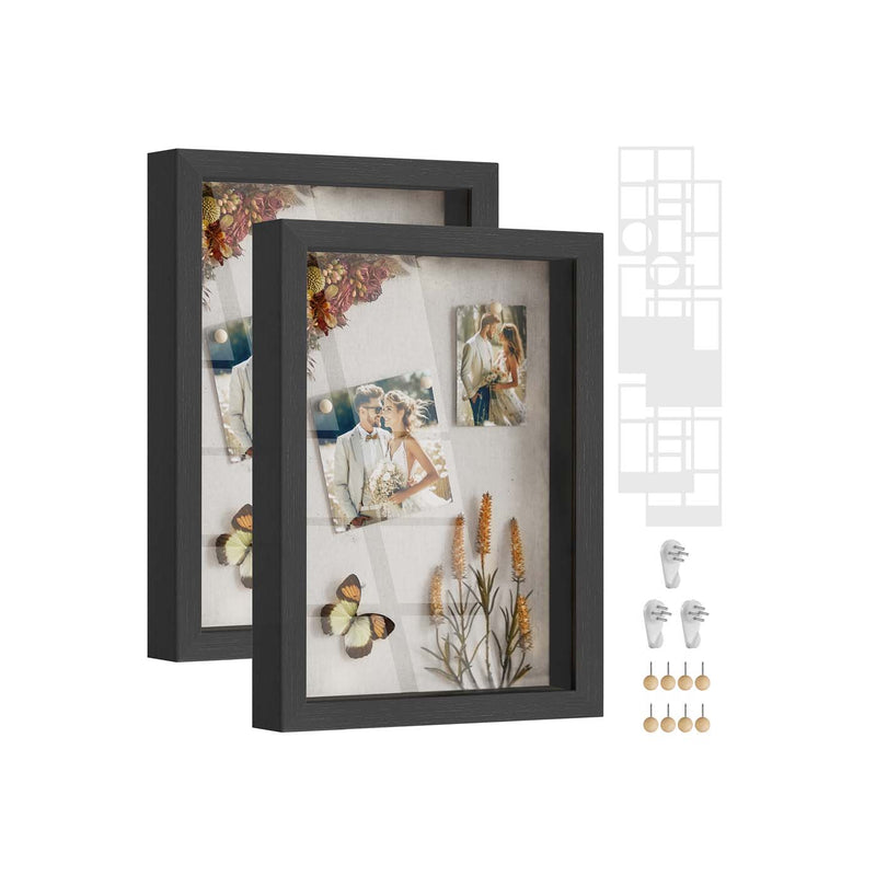 A4 Photo Frame with 6 Mounts for Wall or Desk Display in Black Finish by Songmics