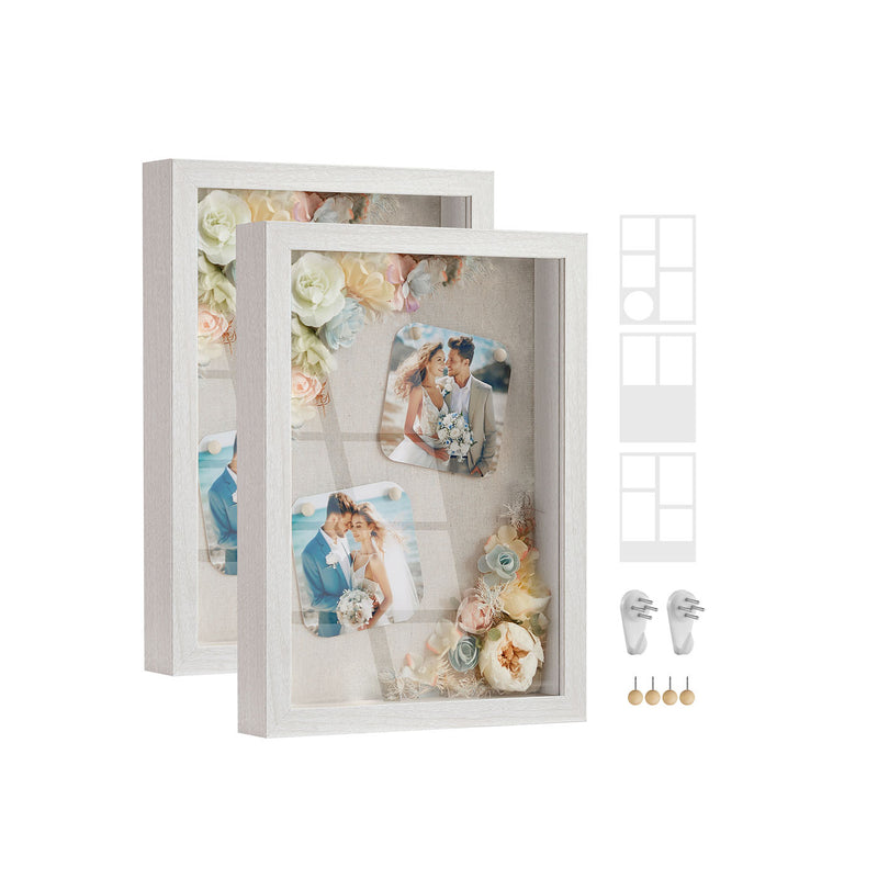 Set of 2 A4 Photo Frames with 6 Mounts for Wall or Desk Display by Songmics