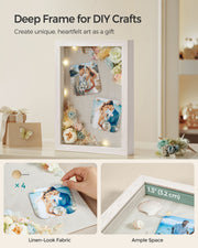 Set of 2 A4 Photo Frames with 6 Mounts for Wall or Desk Display by Songmics