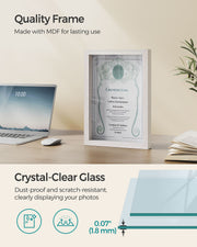 Set of 2 A4 Photo Frames with 6 Mounts for Wall or Desk Display by Songmics