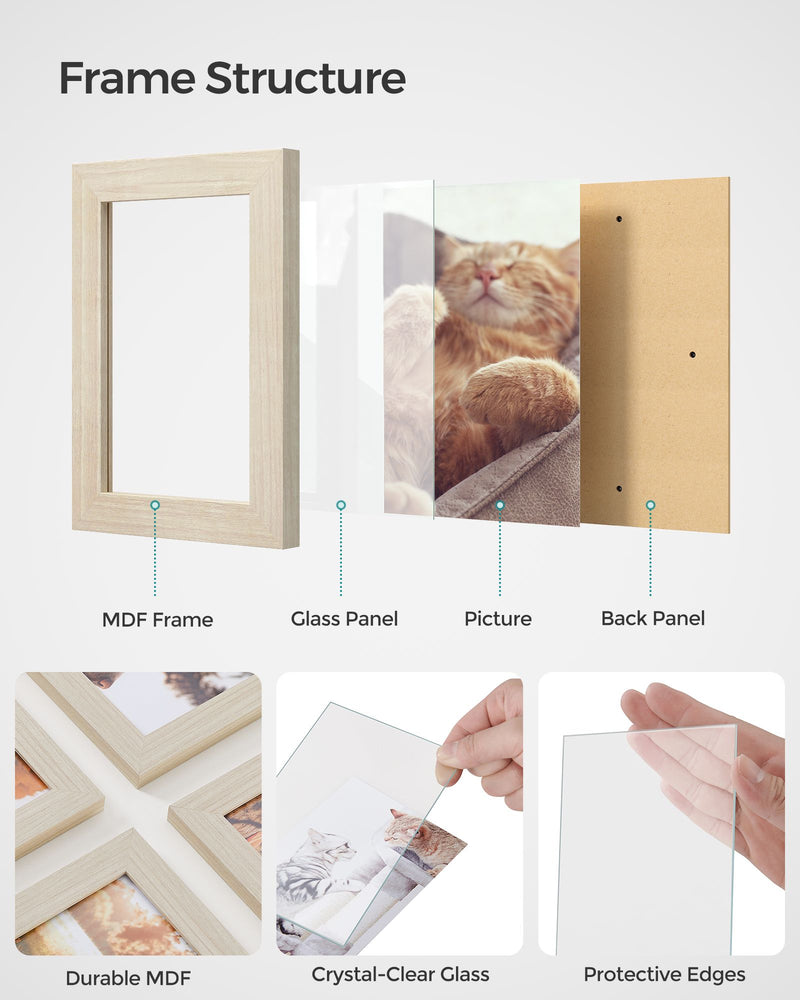 Multi Photo Frame Collage Holds 12 Pictures Wall Mounted Display for Home Decor by Songmics