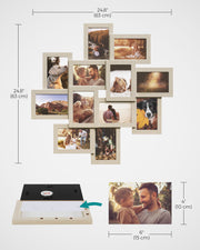Multi Photo Frame Collage Holds 12 Pictures Wall Mounted Display for Home Decor by Songmics