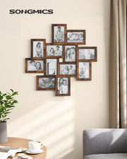 Wall Collage Photo Frame Set for 12 Pictures Decorative Multi Frame Display by Songmics