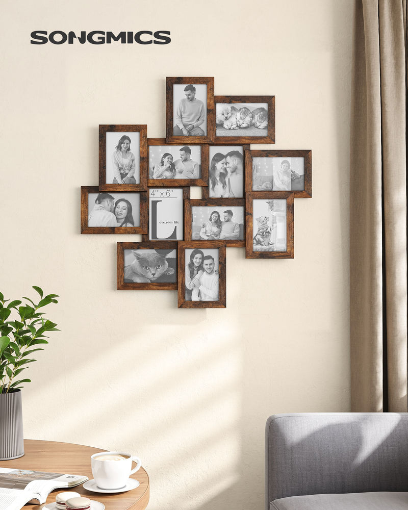 Wall Collage Photo Frame Set for 12 Pictures Decorative Multi Frame Display by Songmics