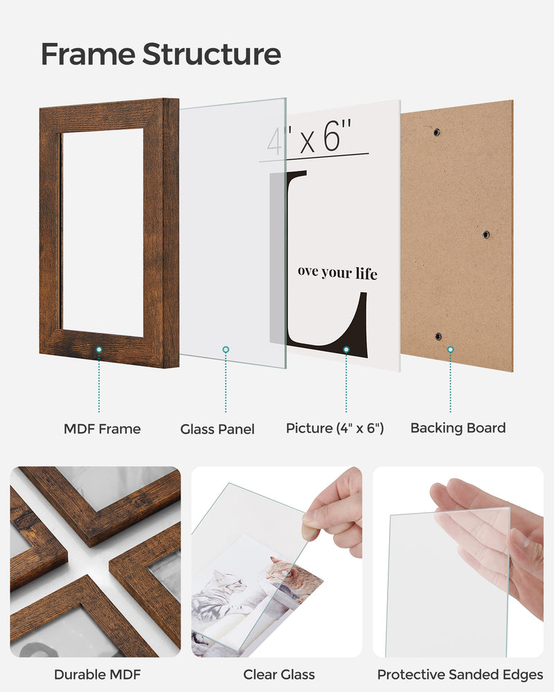 Wall Collage Photo Frame Set for 12 Pictures Decorative Multi Frame Display by Songmics