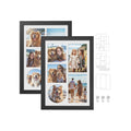 Set of 2 Ash Black Photo Frames for Wall or Tabletop Display by Songmics