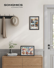 Set of 2 Ash Black Photo Frames for Wall or Tabletop Display by Songmics