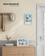 Rustic White Photo Frames Set of 2 for Tabletop or Wall Display by Songmics