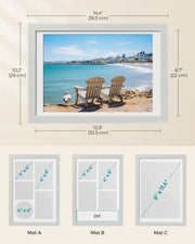 Rustic White Photo Frames Set of 2 for Tabletop or Wall Display by Songmics
