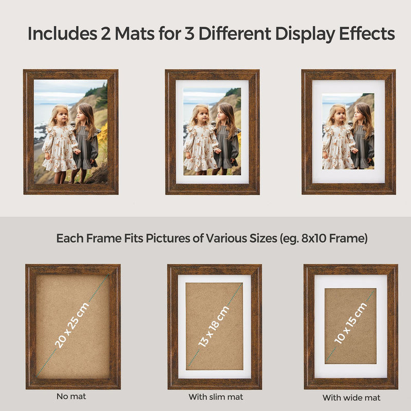 Set of Picture Frames with 16 Photo Mats for Wall Display Home DÃ©cor by Songmics