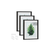Set of 3 Ash Black Photo Frames for Wall or Table Display Modern Design by Songmics