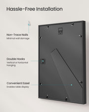 Set of 3 Black Photo Frames with Mounts for Wall or Tabletop Display by Songmics