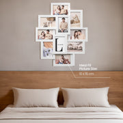 10 Photo Collage Frame for Wall Display Fits 4x6 Pictures MDF Wood Design by Songmics