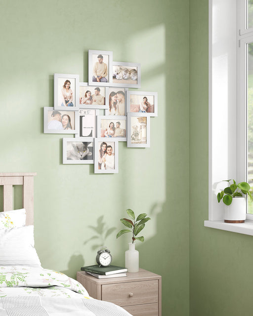 12 Opening Photo Collage Frame for Wall Display with Glass Front Holds 4x6 Photos by Songmics