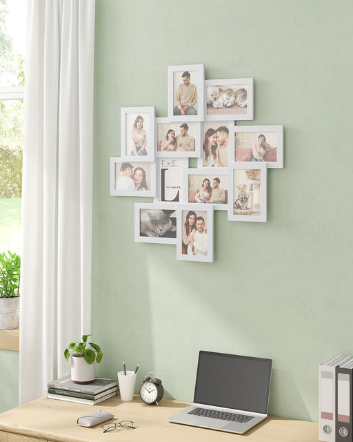 12 Opening Photo Collage Frame for Wall Display with Glass Front Holds 4x6 Photos by Songmics