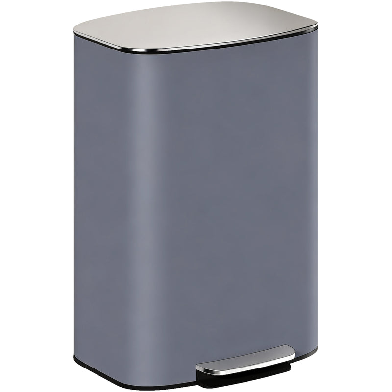 50L Pedal Bin with Soft Close Lid and Removable Inner Bucket for Kitchen or Office Grey