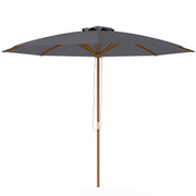 Dark Grey 3m Wooden Garden Parasol Adjustable Sun Shade for Patio or Decking by Outsunny