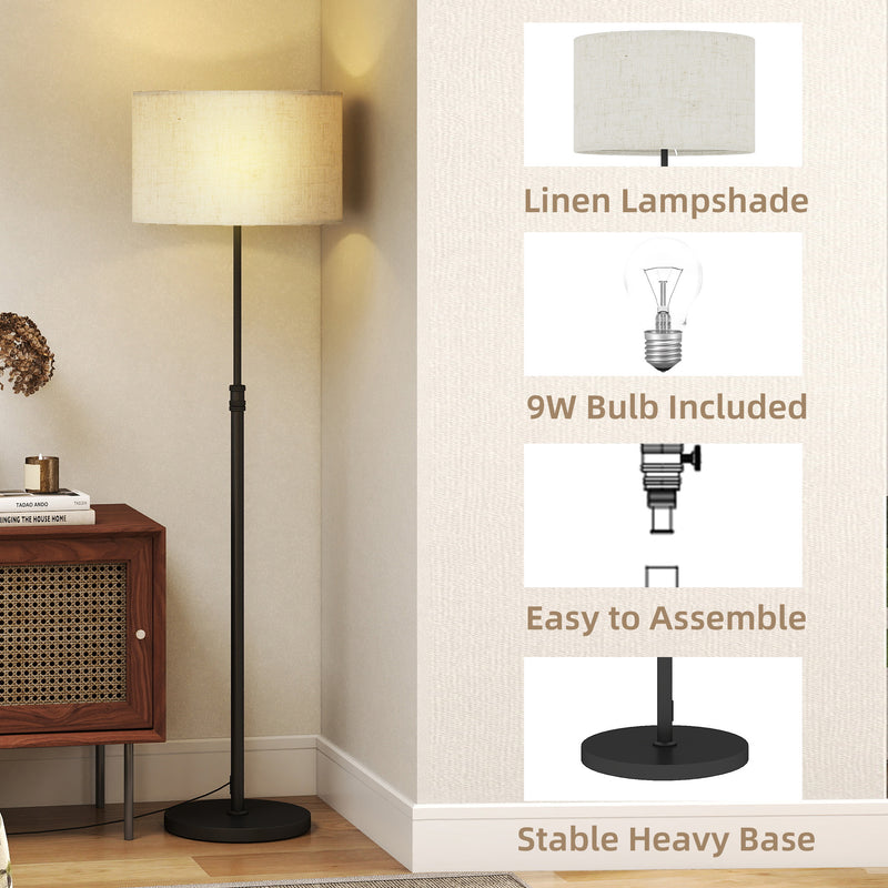 Floor Lamp with Remote Control for Adjustable Reading and Relaxing Light Black Beige