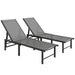 Set of 2 Reclining Sun Loungers with Adjustable Backrest in Grey by Outsunny