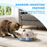 Automatic Interactive Cat Toy for Indoor Play and Exercise with Feathers and Butterfly Blue White Pawhut