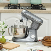 1300W Stand Mixer With Dough Hook and Whisk Ideal for Baking and Meal Prep, Silver
