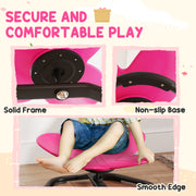 Kids Butterfly Swivel Chair for Spinning Balance and Coordination Training Pink AOSOM