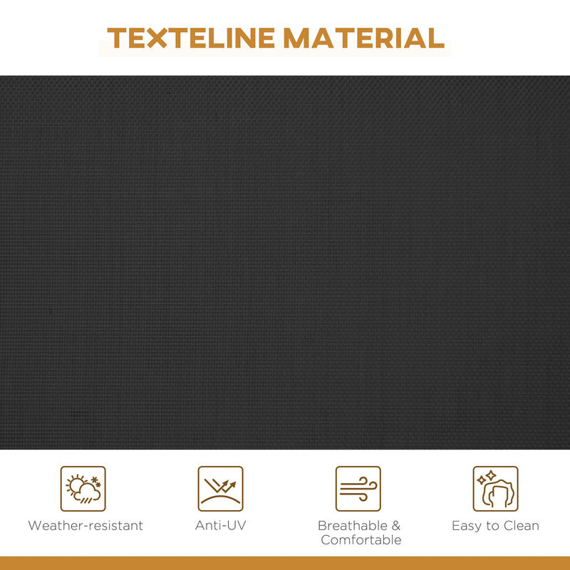 Black Three Seater Garden Swing Chair With Adjustable Canopy For Shaded Outdoor Comfort