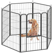 6 Panel Heavy Duty Dog Playpen with Secure Door for Indoor Outdoor Use 100cm High by PawHut