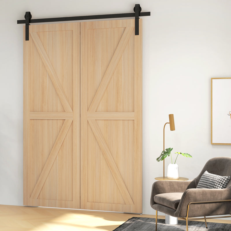 Sliding Door Track Kit for Folding Doors Space Saving Hardware for Home Black