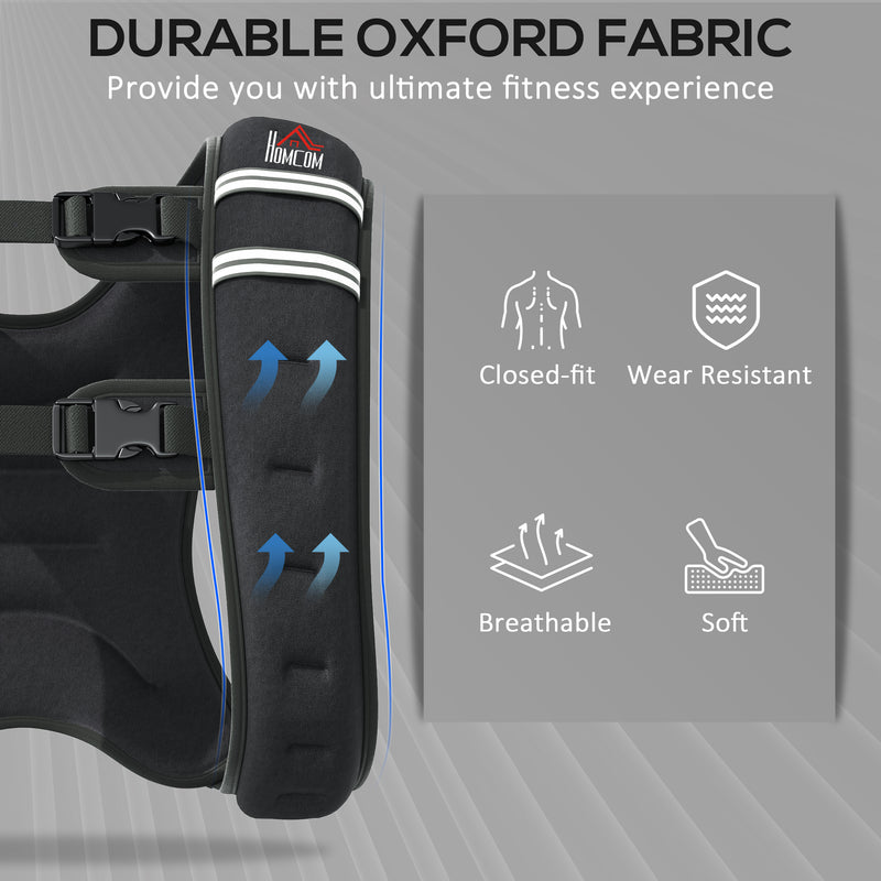 8kg Weighted Running Vest with Adjustable Straps and Reflective Strips for Training Black AOSOM