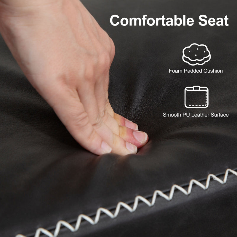 PU Leather Shoe Storage Bench with Padded Seat for Hallway or Bedroom, Charcoal Grey