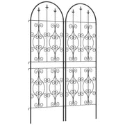 Set of 2 Metal Garden Trellis Panels for Climbing Plants Flowers and Vines 150 x 50 cm by Outsunny