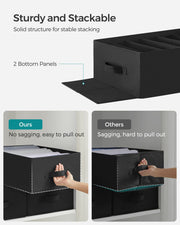 Set of 4 Black Drawer Organisers 42 x 30 x 17 cm for Home or Office Storage by Songmics