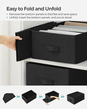 Set of 4 Black Drawer Organisers 42 x 30 x 17 cm for Home or Office Storage by Songmics