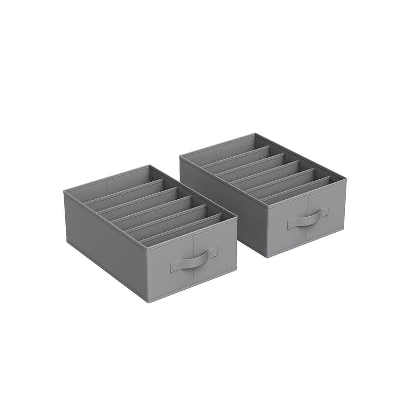 Set of 2 Dove Grey Drawer Organisers 42 x 30 x 17 cm Ideal for Bedroom Storage by Songmics