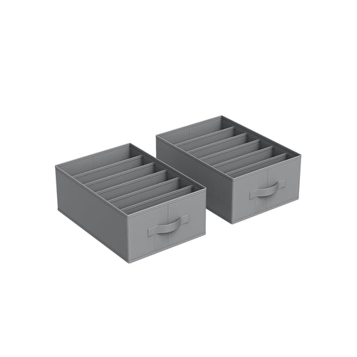 Set of 2 Dove Grey Drawer Organisers 42 x 30 x 17 cm Ideal for Bedroom Storage by Songmics