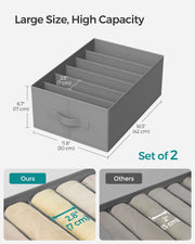 Set of 2 Dove Grey Drawer Organisers 42 x 30 x 17 cm Ideal for Bedroom Storage by Songmics