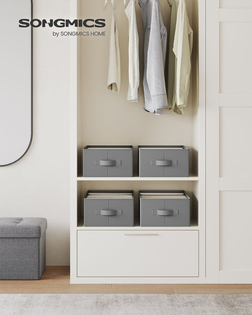 Set of 4 Dove Grey Drawer Organisers 42 x 30 x 17 cm for Bedroom or Office Storage by Songmics