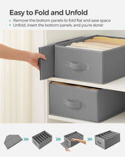 Set of 4 Dove Grey Drawer Organisers 42 x 30 x 17 cm for Bedroom or Office Storage by Songmics