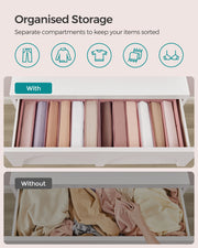 Set of 4 Pink Drawer Organisers with 6 Compartments for Home Storage by Songmics