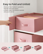 Set of 4 Pink Drawer Organisers with 6 Compartments for Home Storage by Songmics