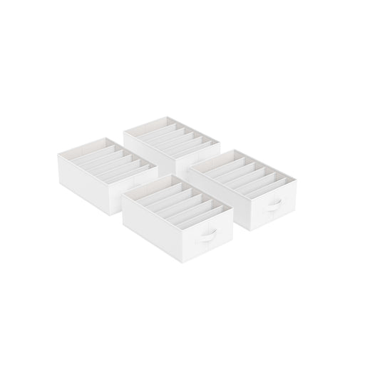 Set of 4 White Drawer Organisers 42 x 30 x 17 cm for Bedroom or Office Storage by Songmics
