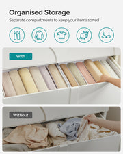 Set of 4 White Drawer Organisers 42 x 30 x 17 cm for Bedroom or Office Storage by Songmics