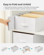 Set of 4 White Drawer Organisers 42 x 30 x 17 cm for Bedroom or Office Storage by Songmics