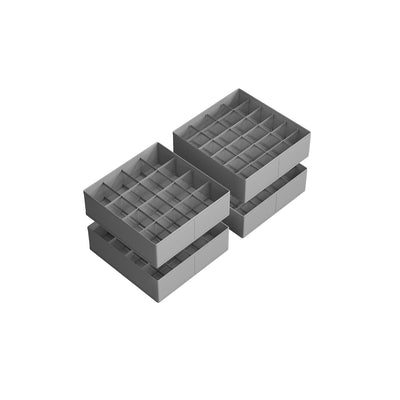 Set of 4 Drawer Organisers with 80 Compartments in Dove Grey for Home Storage by Songmics