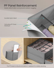 Set of 6 Dove Grey Drawer Organisers with 120 Compartments for Home Storage by Songmics