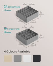 Set of 6 Dove Grey Drawer Organisers with 120 Compartments for Home Storage by Songmics