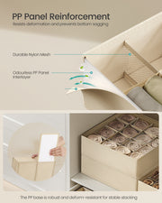 Set of 6 Beige Drawer Organisers with 120 Compartments for Storage and Organisation by Songmics